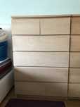 Cómoda malm ikea com 6 gavetas em chapa de carvalho.