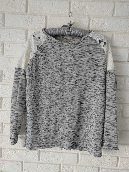 Bluza  bluzka z koronką House szara melanżowa