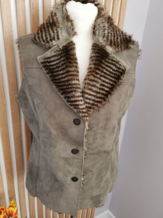 Bezrękawnik kamizelka z futerkiem od środka r. M