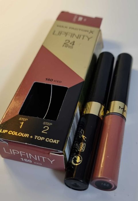 Max Factor Lipfinity 24H Pomadka Do Ust + Top Coat Roż Nude 160 Iced