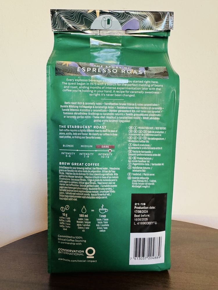 Starbucks coffe, Dark roast, кава Старбакс в зернах, Дарк роуст