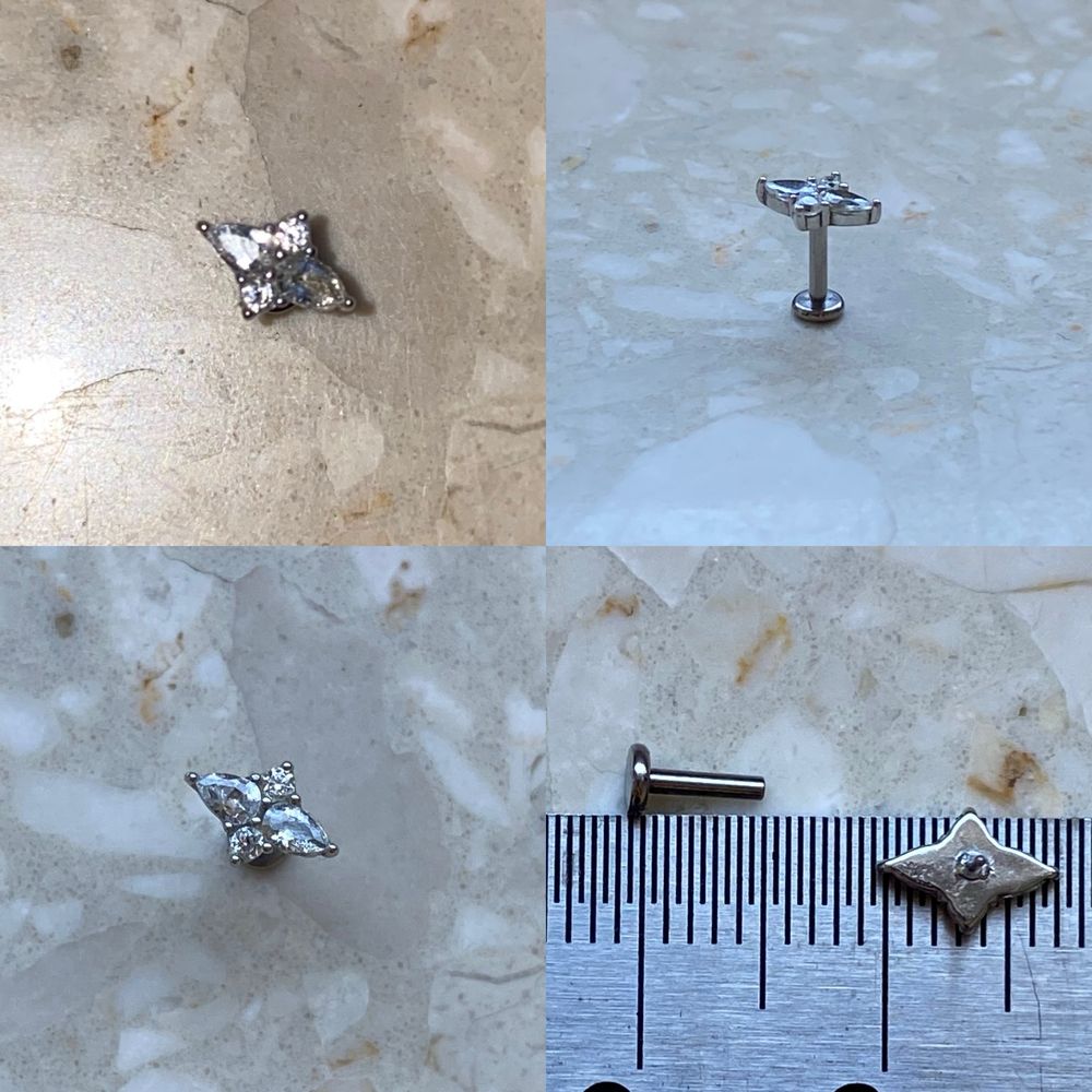 Labret 5 mm kolczyk push in 12 mm unisex piercing 18 G tytan