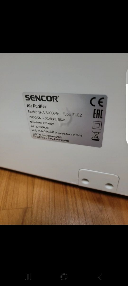 Oczyszczacz powietrza Sencor typEUE2 model SHA8400WH