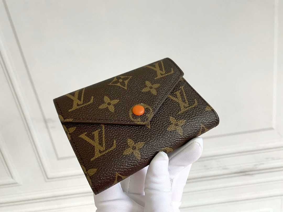 Nowe Louis Vuitton Victorine Mały portfel Pomarańczowy przycisk