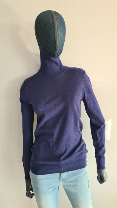 Golf Massimo Dutti.  Wełna i Jedwab. Rozmiar L / M. Granatowy