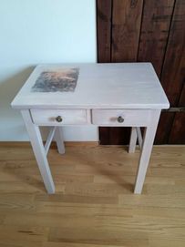 Drewniany stolik/konsola z szufladami ODNOWIONY shabby chic