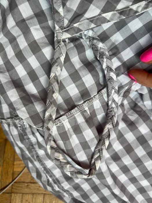 sukienka letnia rozkoszowana ramiączka warkocze w krate vintage Oysho