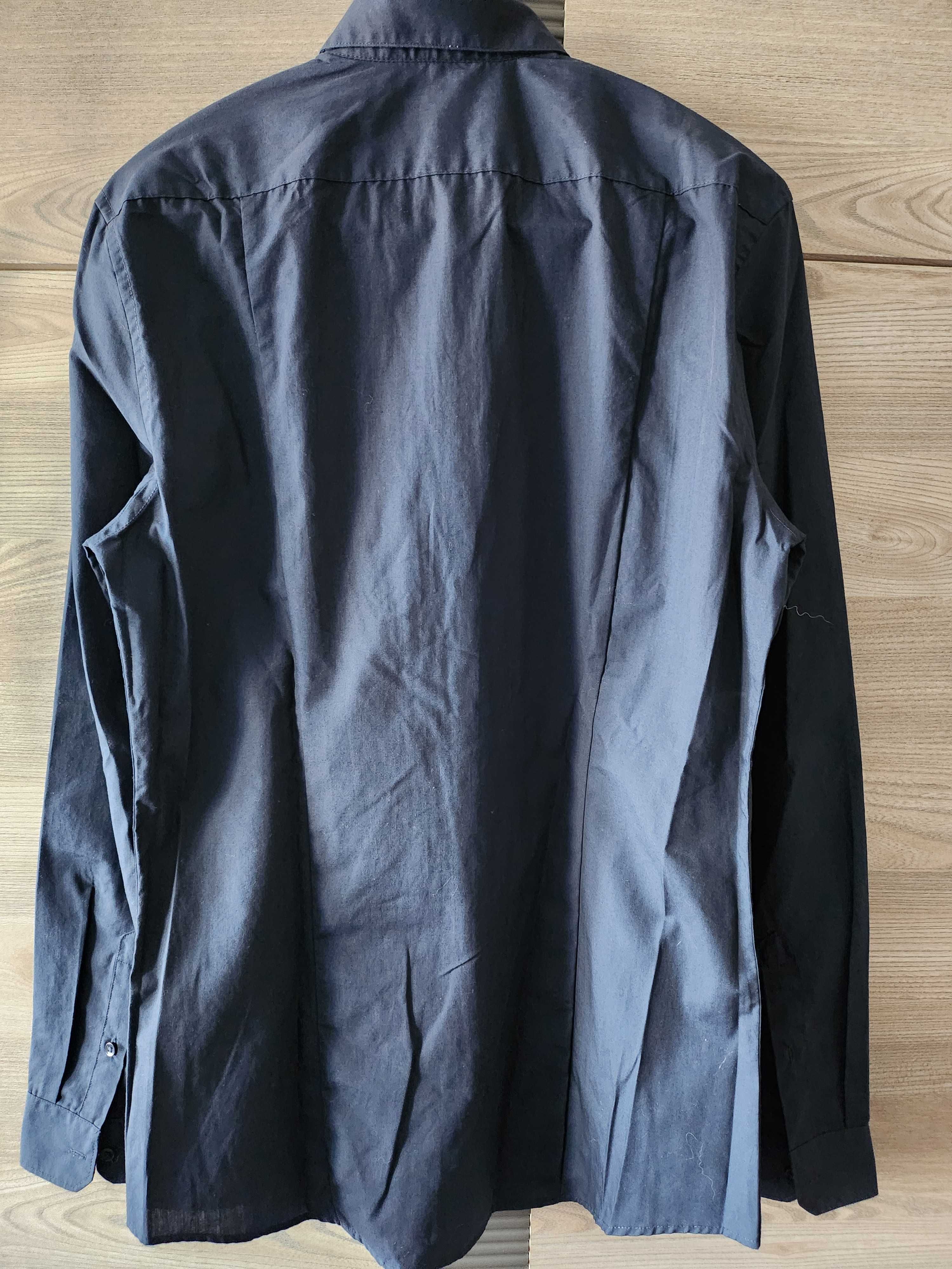 Koszula męska H&M, SLIM FIT, ciemnogranatowa, rozmiar S