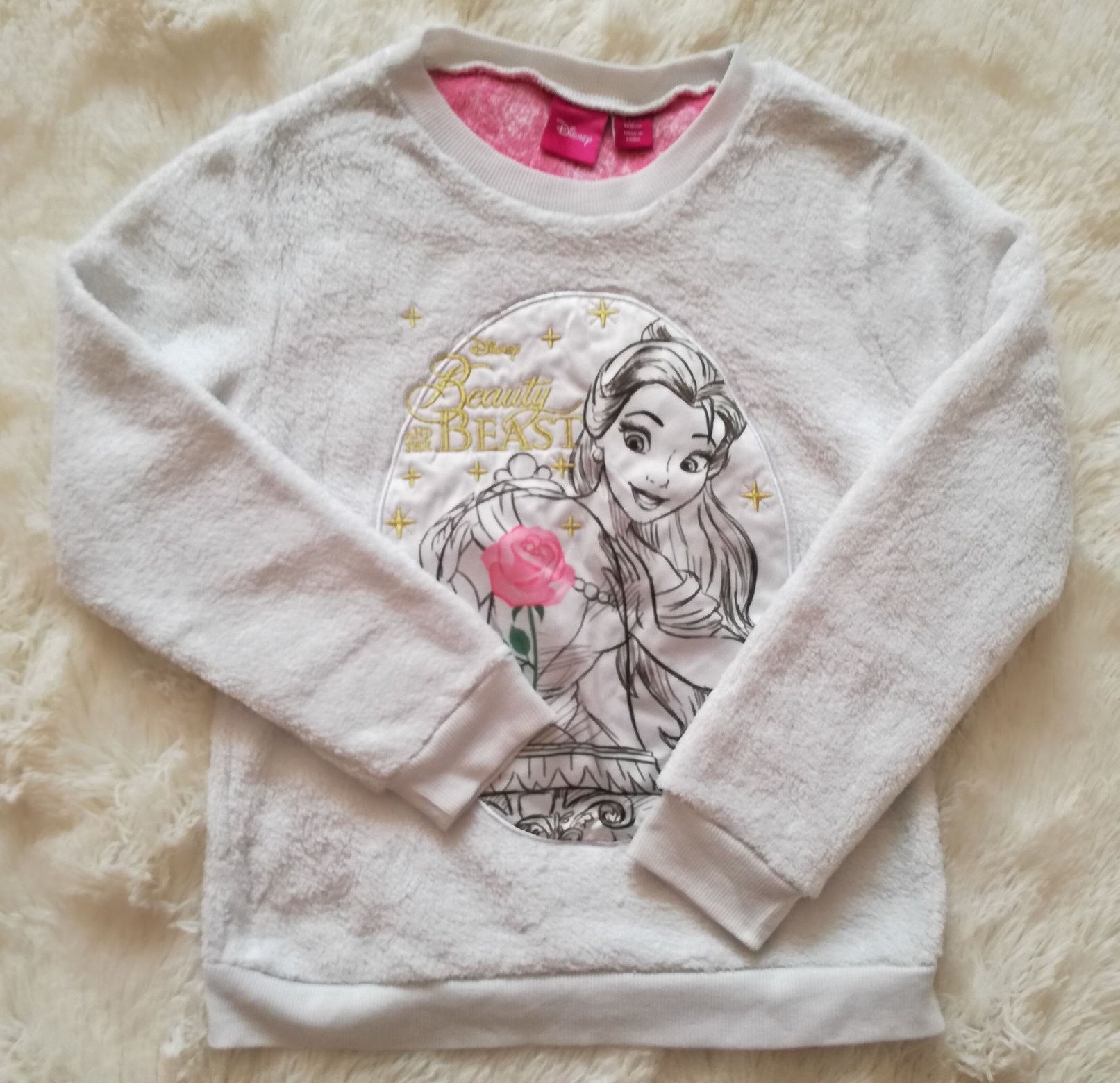 Biała, ciepła bluza polarowa dla dziewczynki Księżniczka Bella Disney