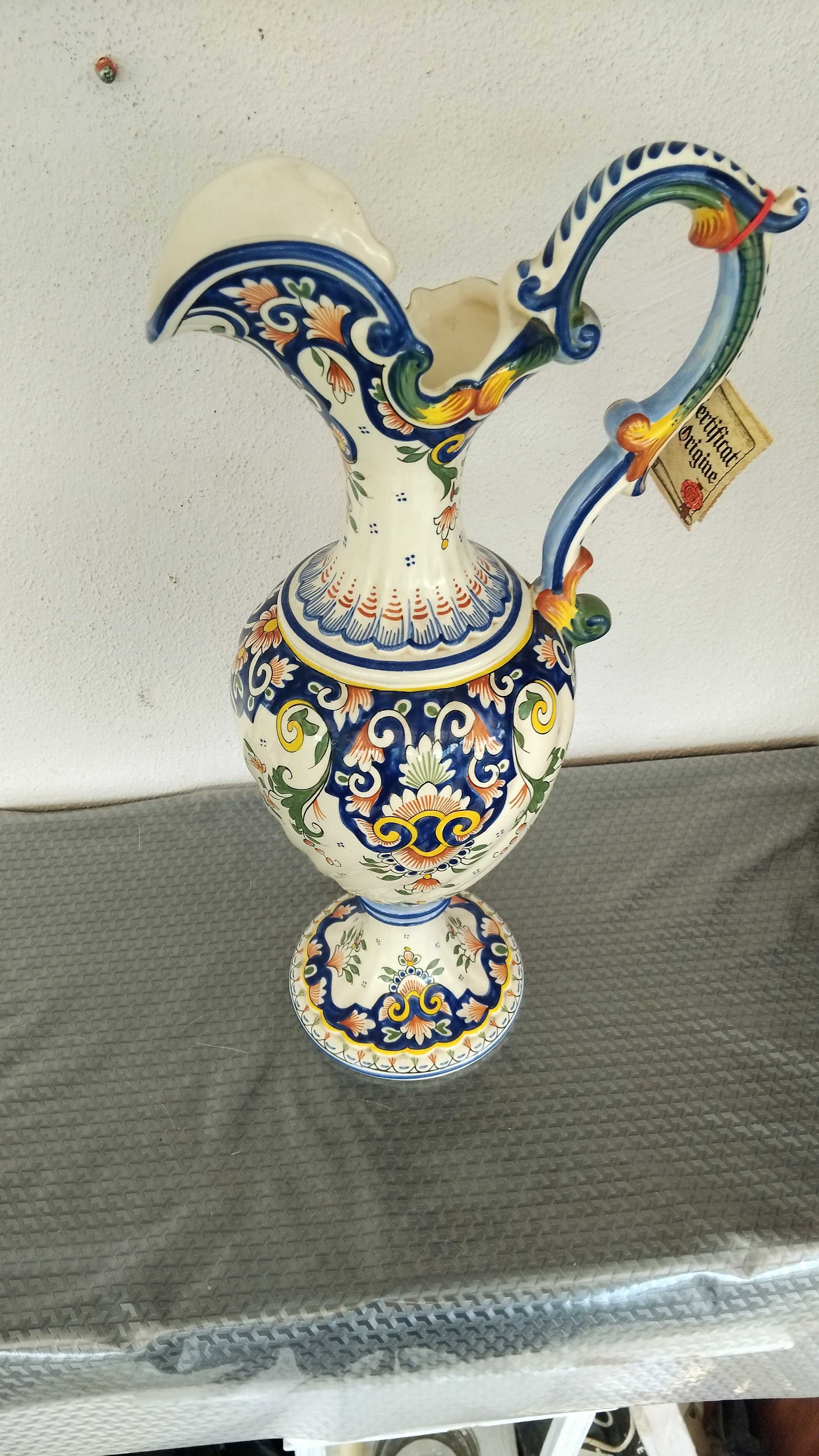 Кувшин,ваза керамическая.40х17см.Сертификат.Ручная работа.Франция