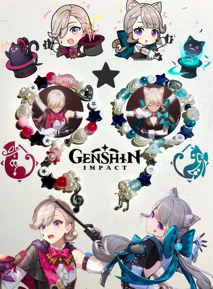 Matching Bransoletki Genshin Impact Lyney And Lynette Cosplay