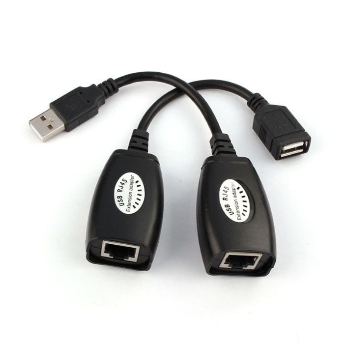 Удлинитель USB по витой паре RJ45 ЮСБ Lan Ethernet кабель (патч-корд)