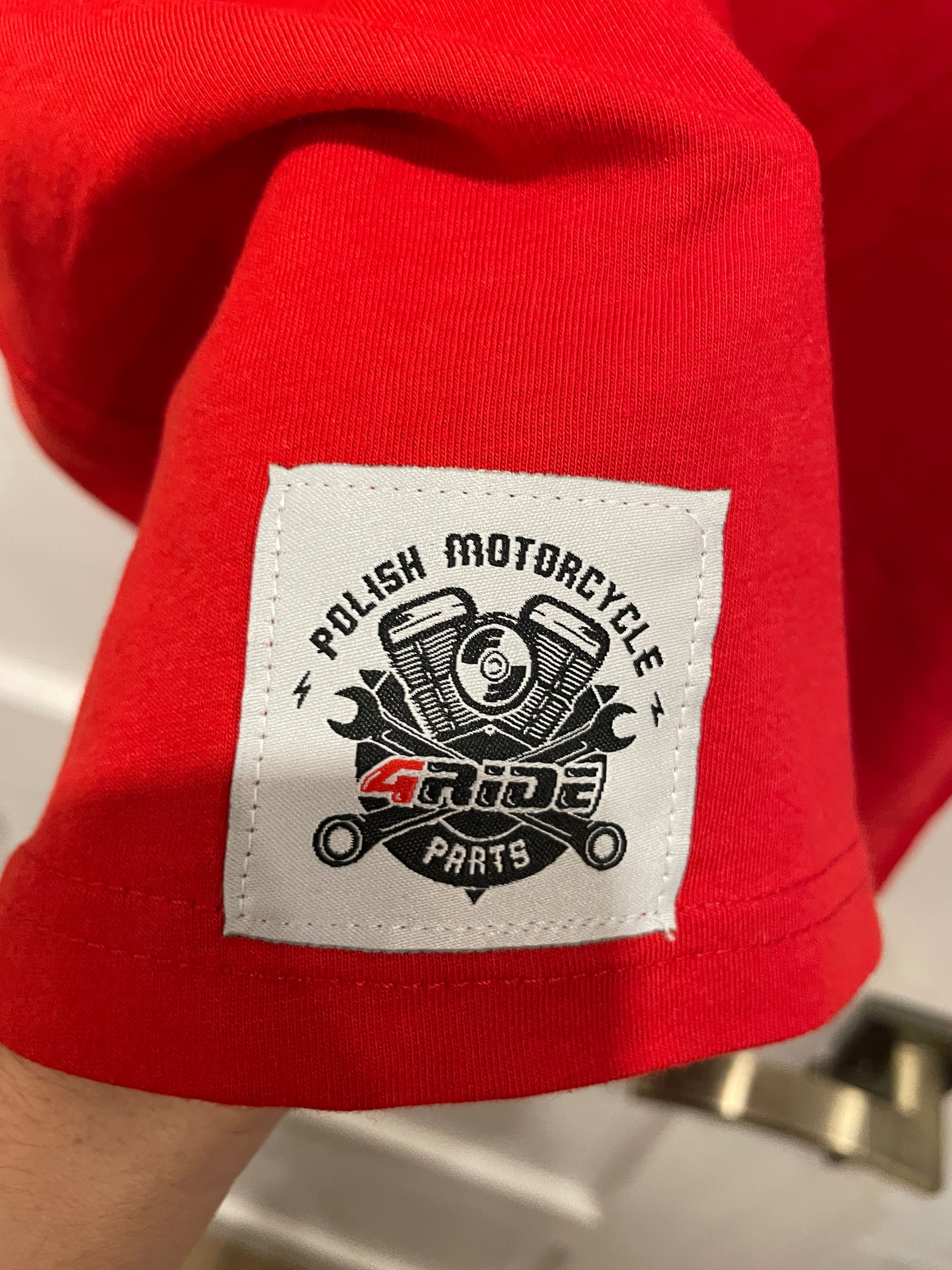 Koszulka motocyklowa bluzka tshirt trykotka czerwona 4ride nowa S M