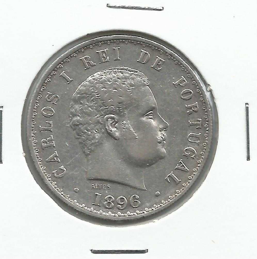 Moedas portuguesas - Rei D. Carlos I, 500 Reis – 1896 – Prata