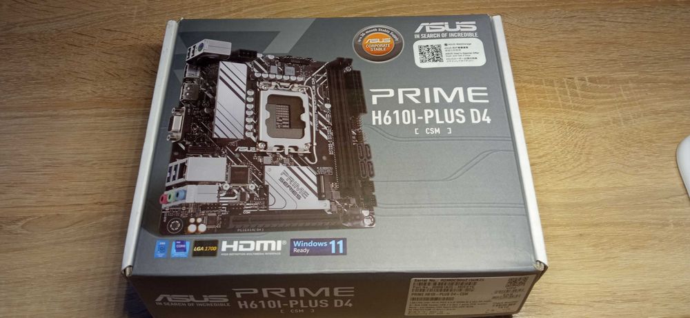 Płyta główna ASUS PRIME H610I-PLUS D4-CSM Intel H610 LGA1700 mini ITX