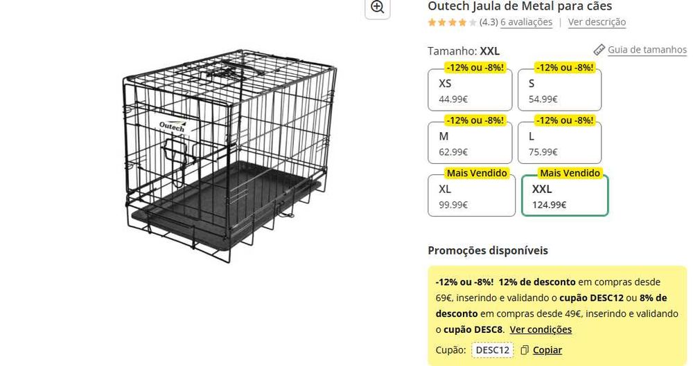 Jaula metalica xxl para cao nova em caixa