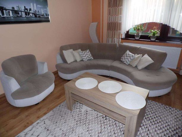 Narożnik Bretania sofa + fotel wypoczynek łóżko wersalka