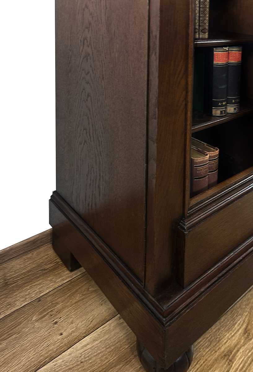 BIBLIOTEKA rzeźbiona szafa 100-letnia, antyk WITRYNA 3-drzwiowa
