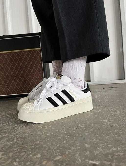 Женские кроссовки Adidas Superstar Bonega White Black 36-40 адидас