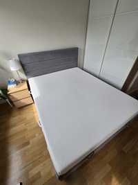 Łóżko tapicerowane szary welur PREMIUM Fabrizzio FULL KP30 160+MATERAC