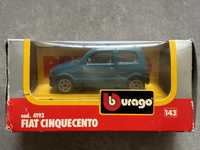 Model Bburago skala 1/43 Fiat Cinquecento turkusowy made in Italy