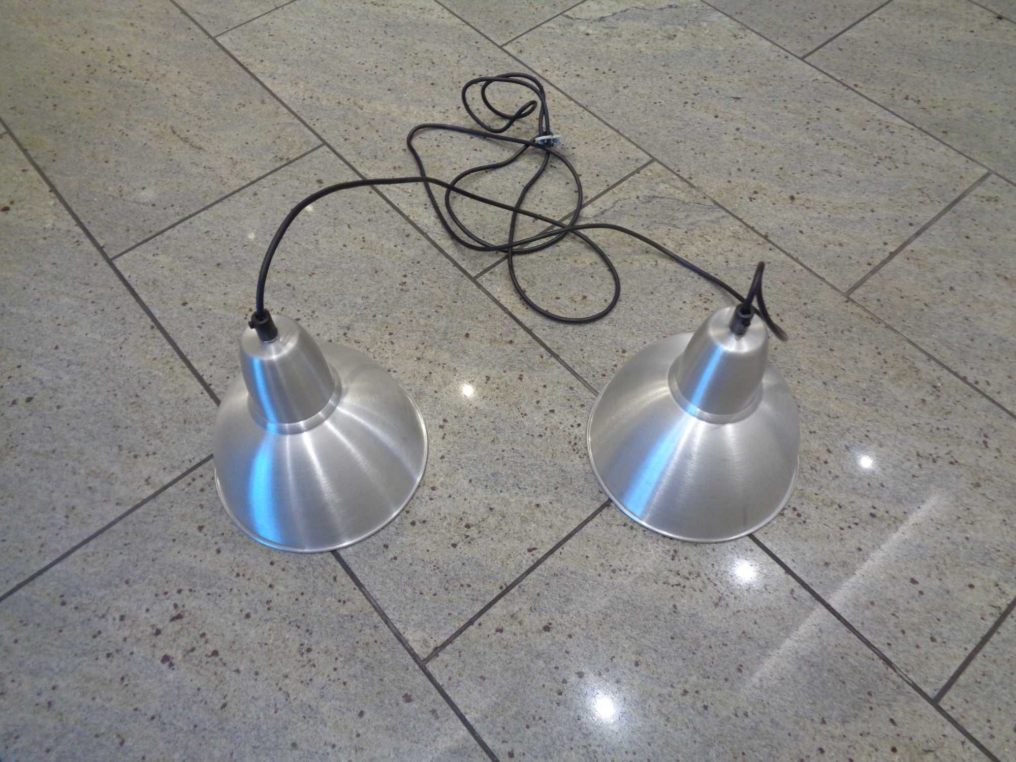 2 lampy wiszące aluminium wzornictwo przemysłowe długi kabel - 21,5 cm
