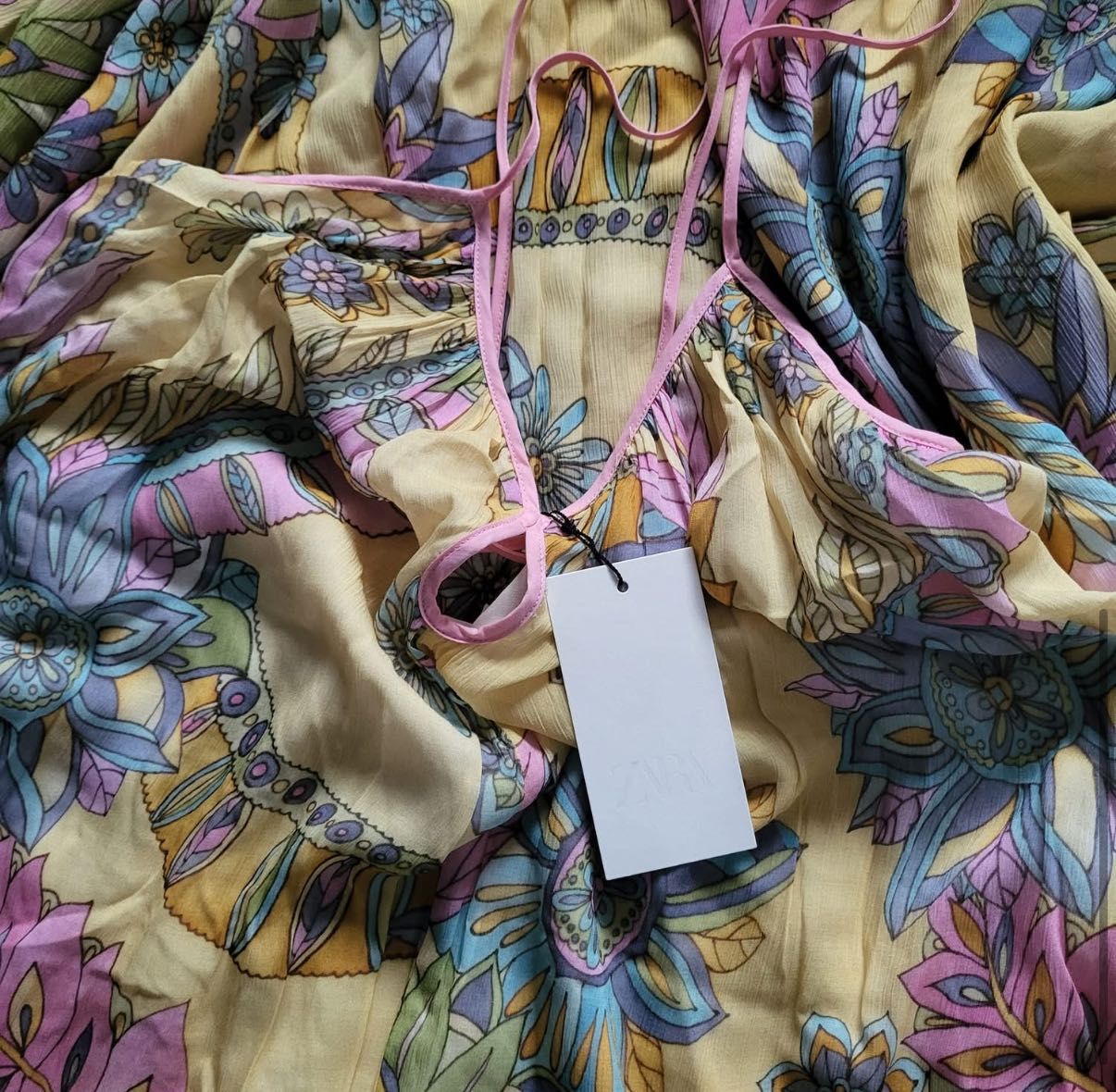 Zara zw premium collection długa sukienka 100 % wiskoza  L
