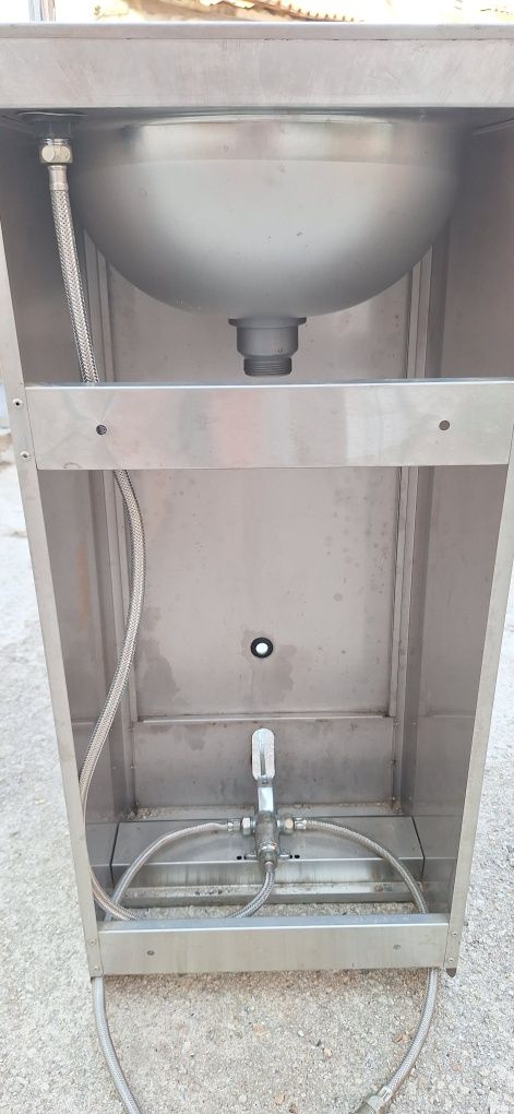 Pia com pedal- inox