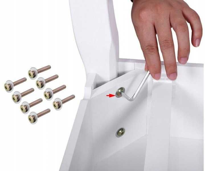 Toaletka kosmetyczna z lustrem TL04 biała + taboret