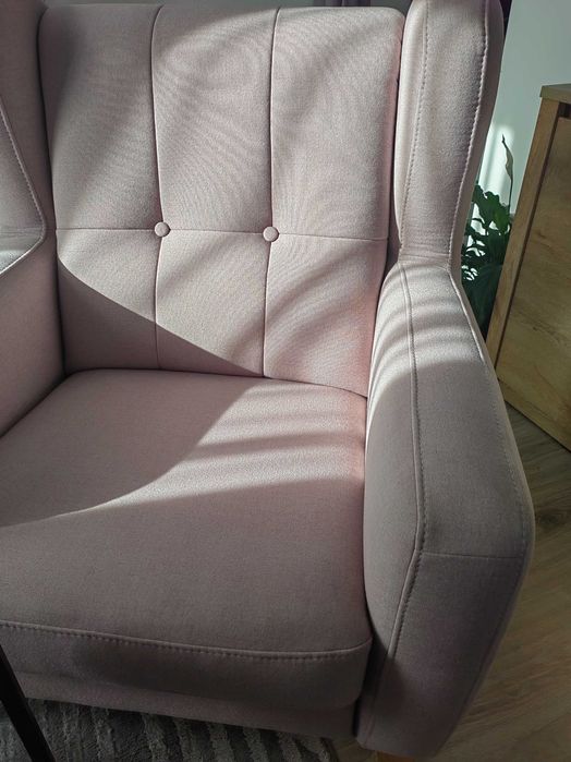 Komplet wypoczynkowy Sweet Sit Arno – sofa + 2 fotele, pudrowy róż