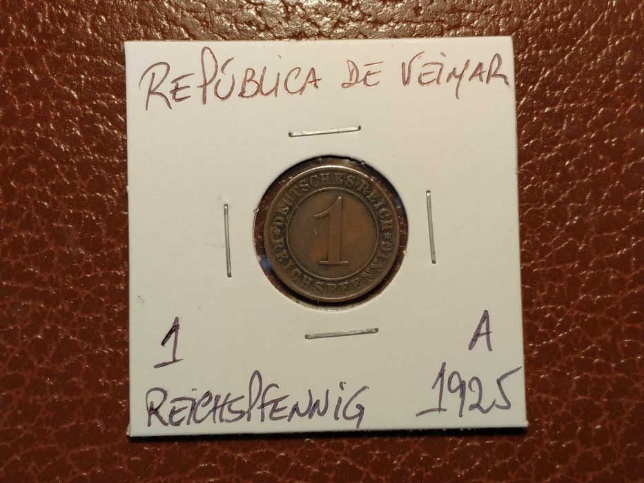 Alemanha - moeda de 1 reichspfennig de 1925 A
