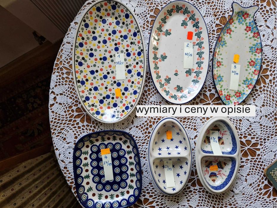 Oryginalna CERAMIKA BOLESŁAWIECKA półmiski  miski salaterki dzbanki