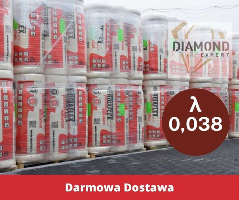 Wełna Mineralna Szklana 0,038-15cm Poddasza Domy Szkieletowe Wata Mata