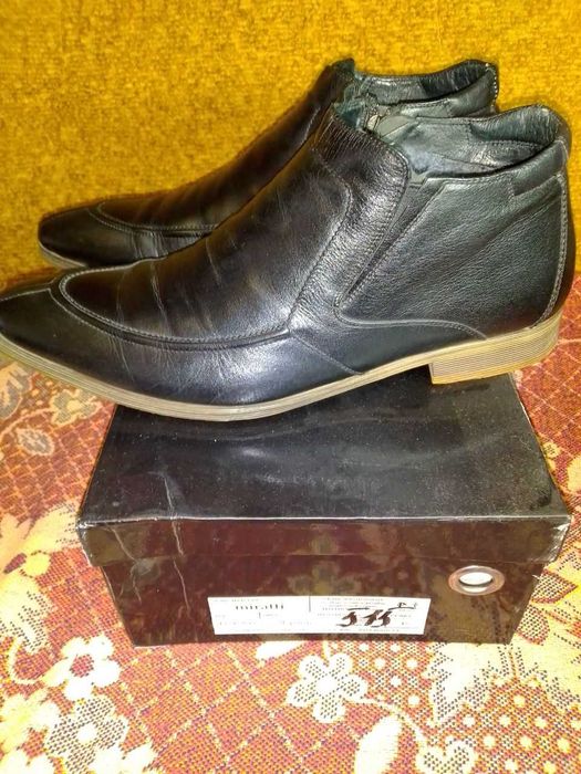 Ботинки мужские Miratti классические черные  , ручной сборки, 45 р-р