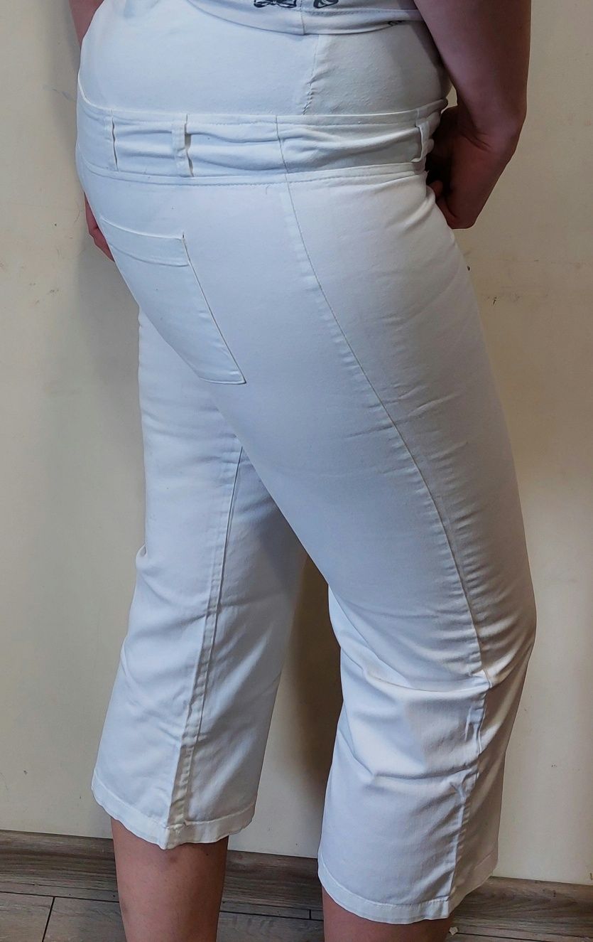 Spodnie ciążowe białe L