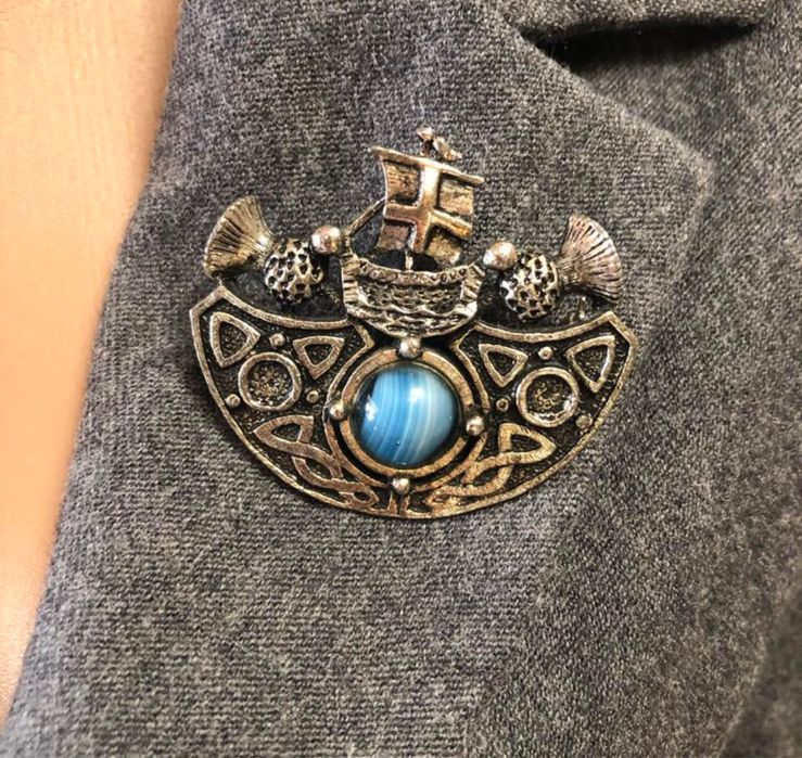 Вінтажна брошка будяк винтажная брошь чортополох