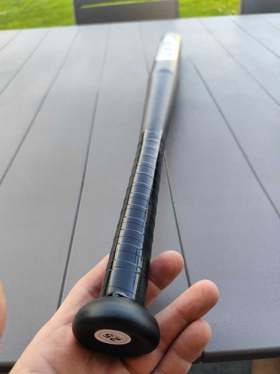 Czarny METALOWY kij baseballowy dobrze wykonany NOWY 900g 64cm