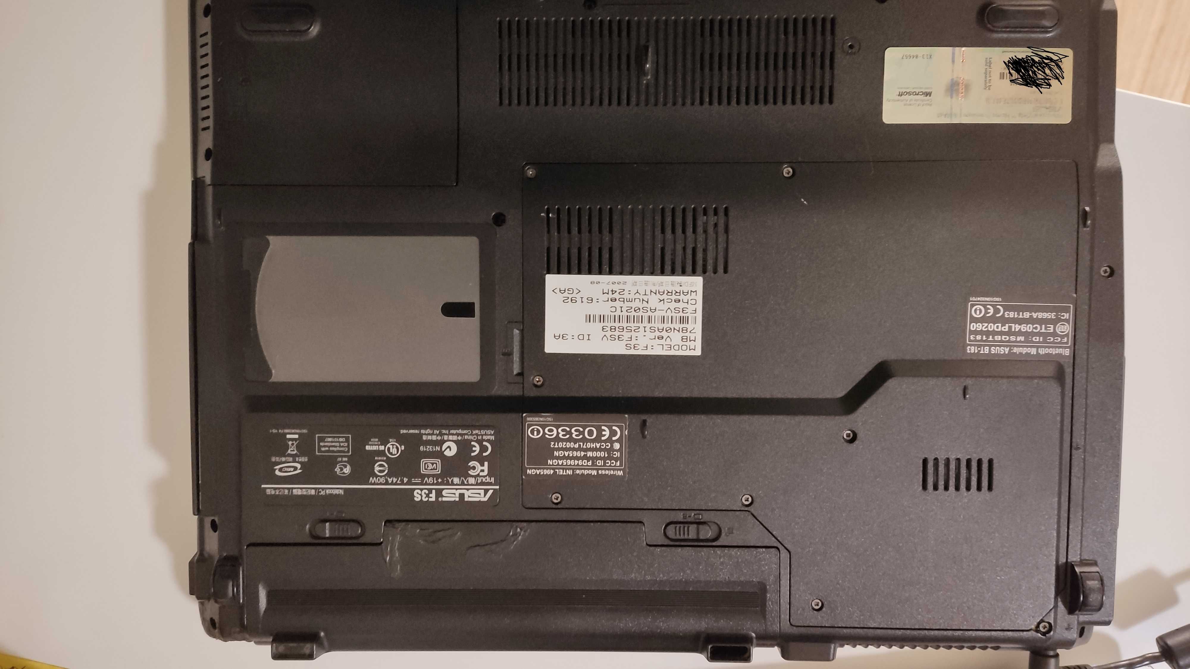 Laptop ASUS F3S F3SV uszkodzony ; na części ?