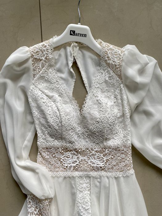 Suknia ślubna boho / romantic / S / 36 / Śmietana