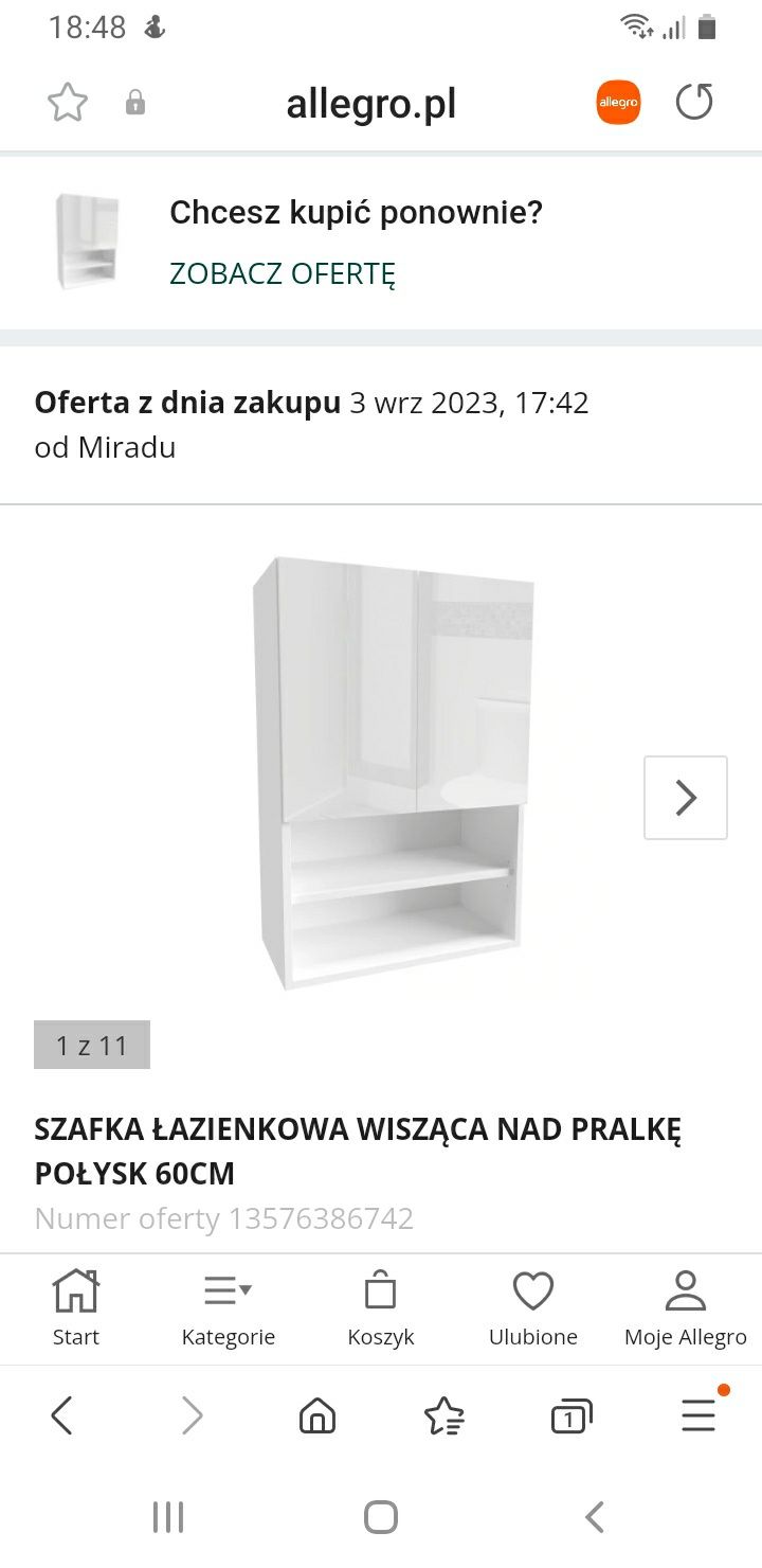 Szafka wisząca lakierowana