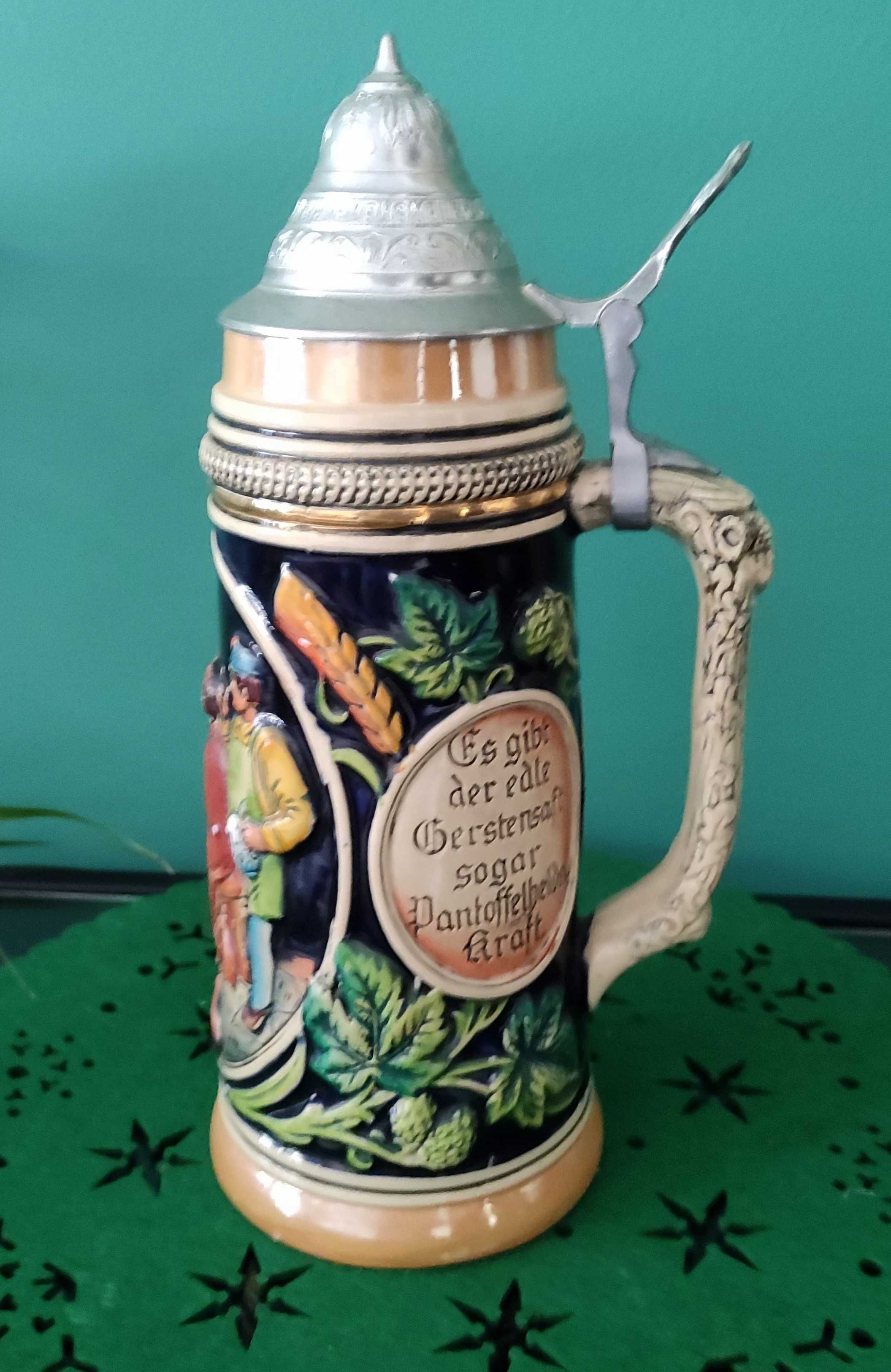 duży kufel bawarski do piwa 1l