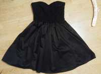 sukienka czarna bez ramiączek 38 H&M