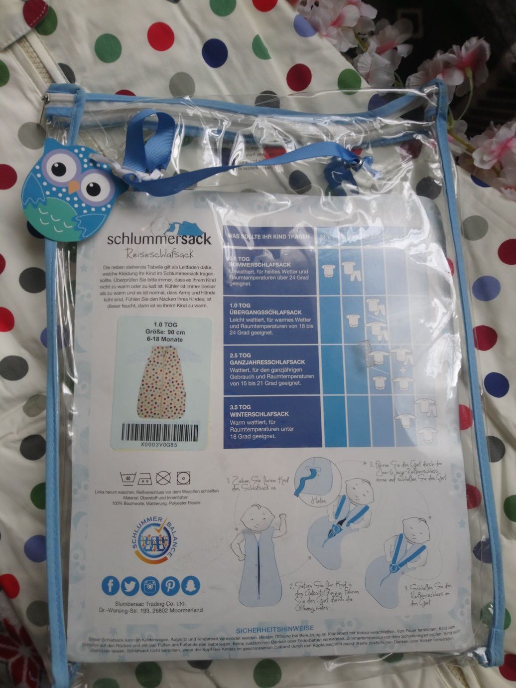 Śpiworek  podróżny 90cm 6-18m schlummersack