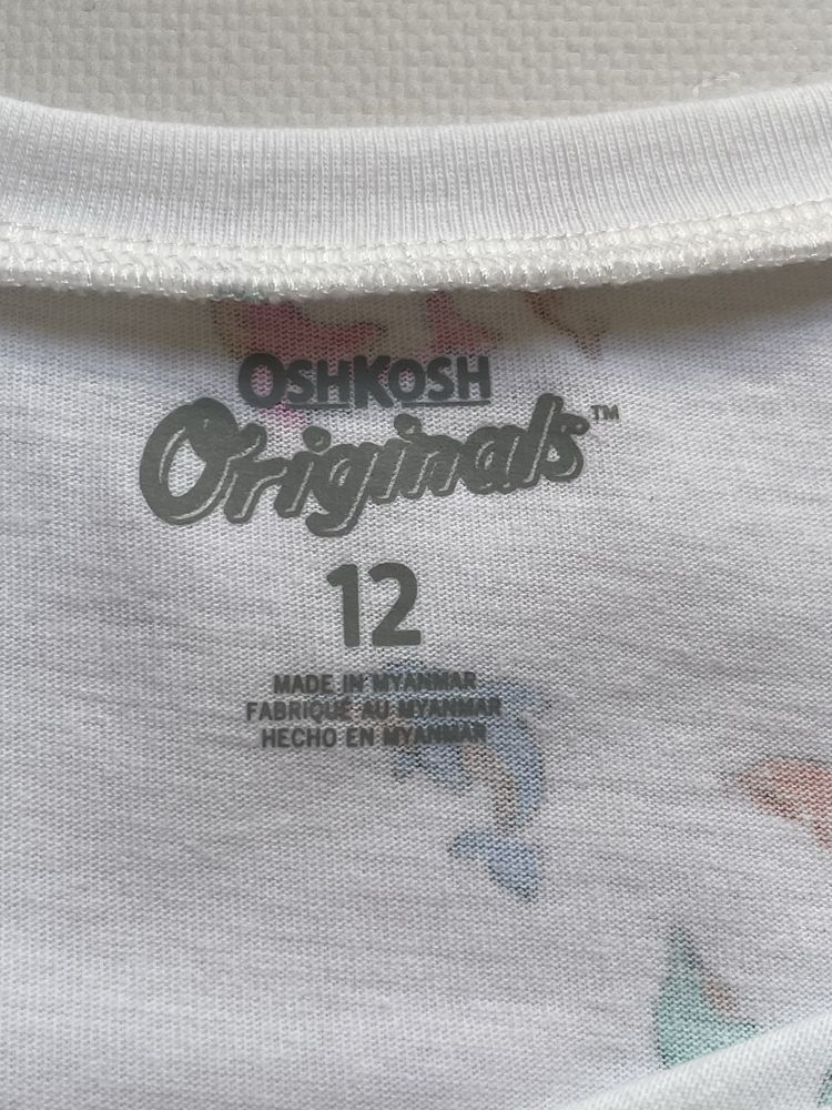 152 12 lat OshKosh USA biała koszulka tshirt w kolorowe delfiny delfin