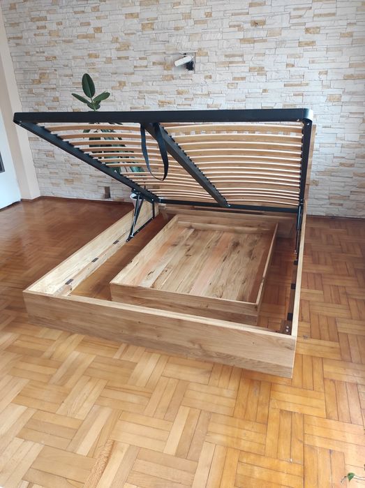 Łóżko lite dębowe 160x200 lewitujące