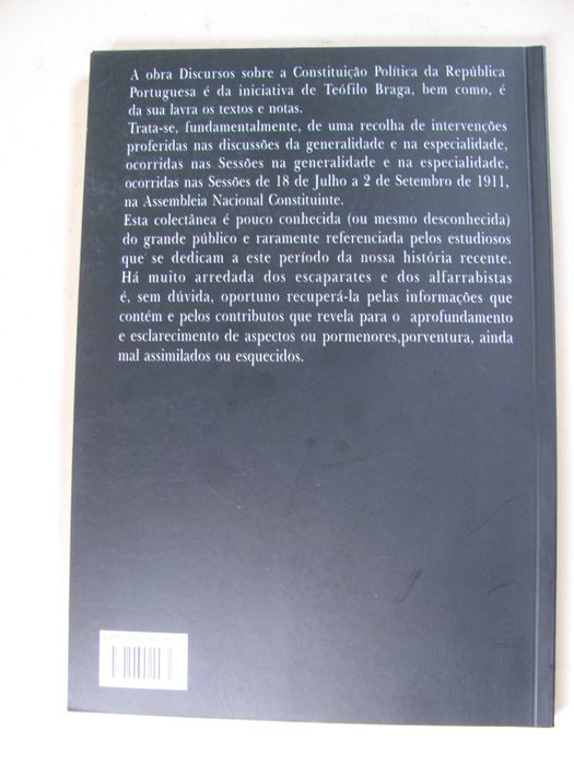 Discursos sobre a Constituição da República Portuguesa Theophilo Braga