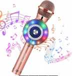 FISHOAKY Mikrofon do karaoke dla dzieci, 4w1, Bluetooth, z głośnikiem