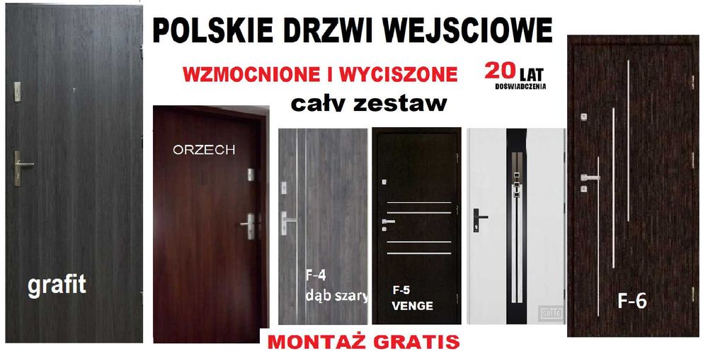 Drzwi wejściowe ZEWNĘTRZNE do mieszkań Z MONTAŻEM- wewnątrzklatkowe.
