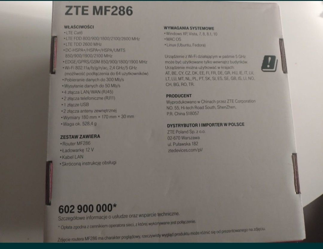 T-Mobile router zte mf 286,