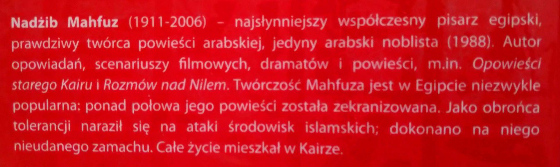 Ród Aszura. Nadżib Mahfuz. Egipski noblista